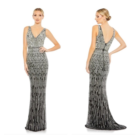 Mac Duggal Size 5483 NWT SEQUIN EMBELLISHED ELEGANT SLEEVELESS EVENING GOWN - Picture 1 of 10